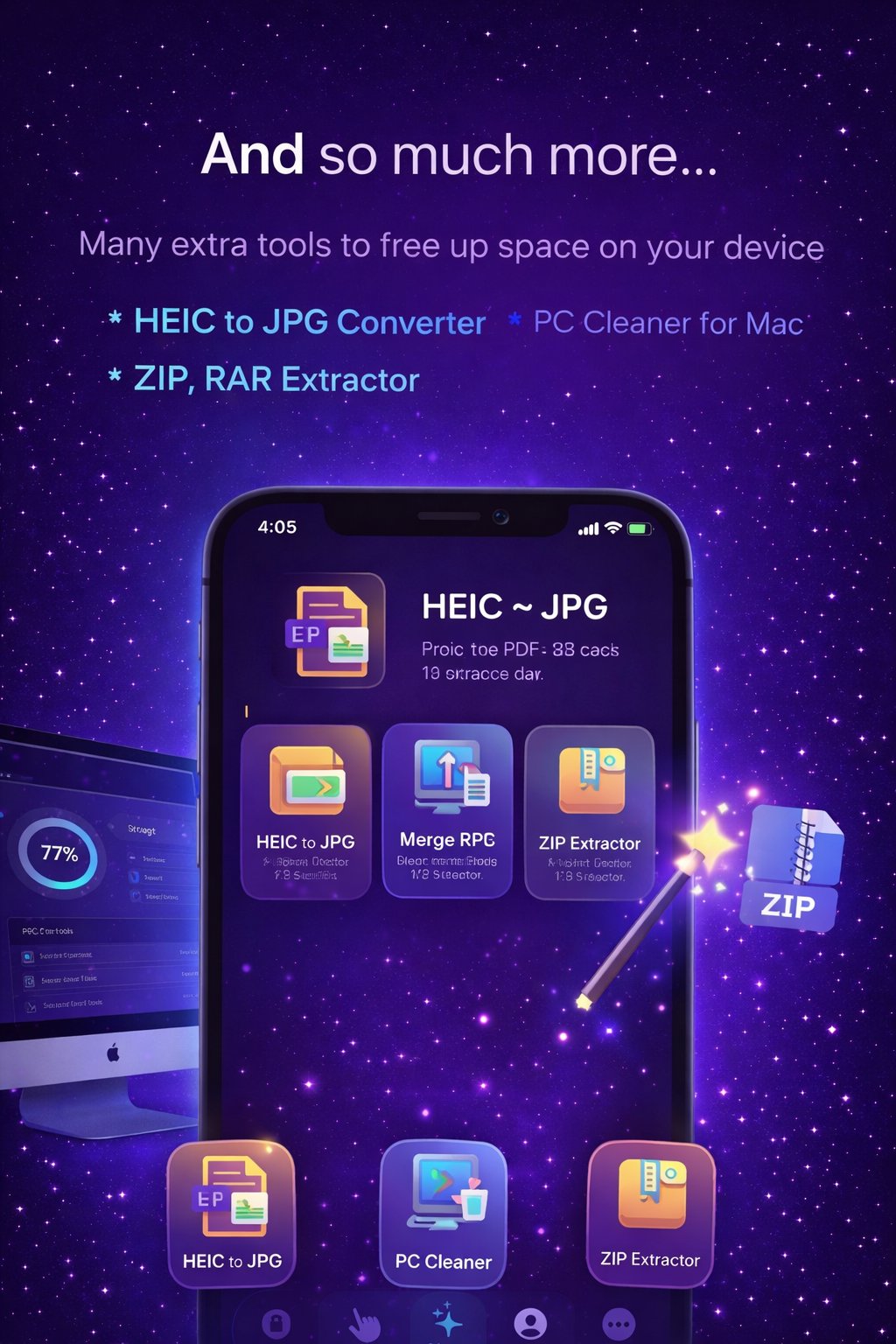 CleanVault iPhone app — storage dashboard showing 5.1 GB ready to clean