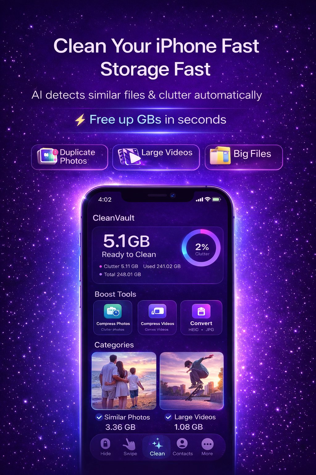 CleanVault: HEIC to JPG converter and extra tools